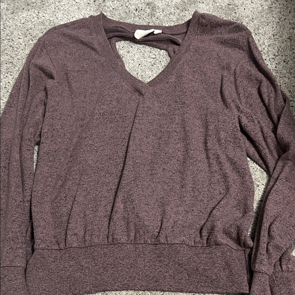 White Crow Purple V-Neck Blouse